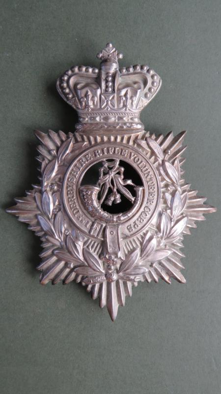British Army 1881-1901 The 1st Derbyshire Rifle Volunteer Corps Helmet Plate