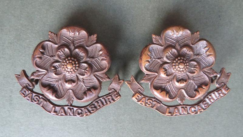 British Army The East Lancashire Regiment Officers Service Dress Collar Badges