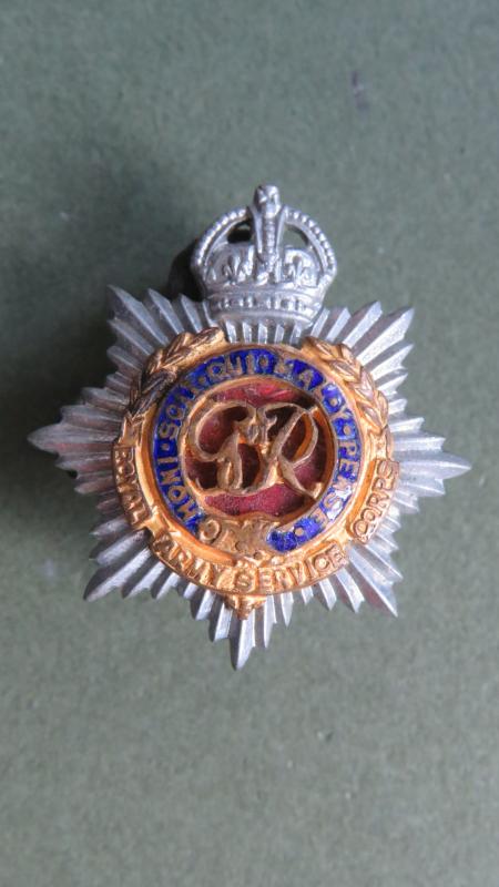 British Army GVI Royal Army Service Corps Officers' Collar Badge