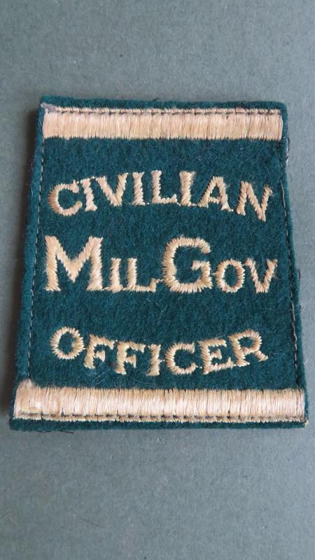 British Forces Civilian Military Government Officer Slip On Shoulder Title