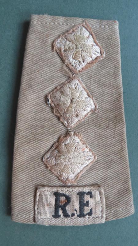 British Army WW2 Period Royal Engineers Captain's Tropical Shirt Rank Slide