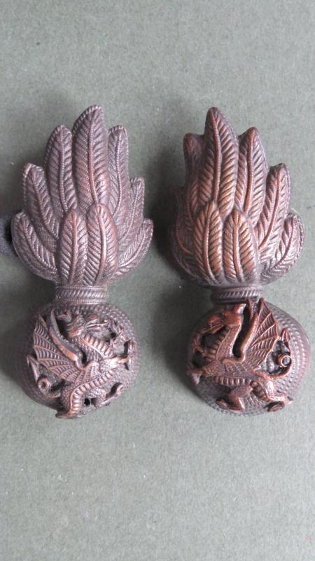 British Army Royal Welsh Fusiliers Officer's Service Dress Collar Badges