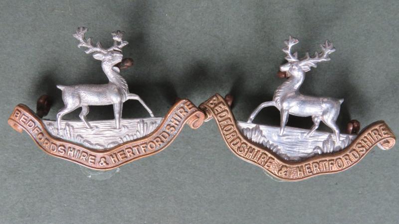 British Army 1921-1958 The Bedfordshire & Hertfordshire Regiment Collar Badges