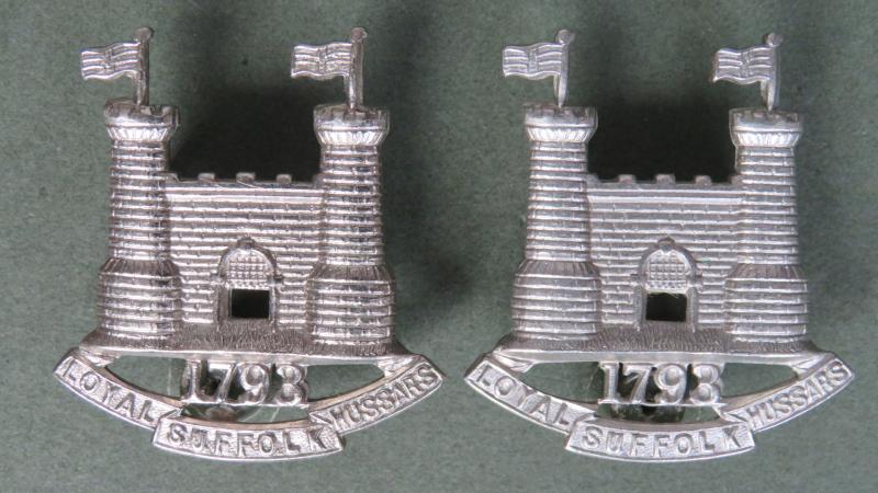 British Army Duke of York's Loyal Own Suffolk Yeomanry Collar Badges