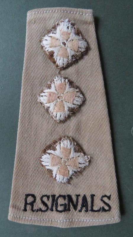 British Army WW2 Period Royal Signals Captain's Tropical Shirt Rank Slide