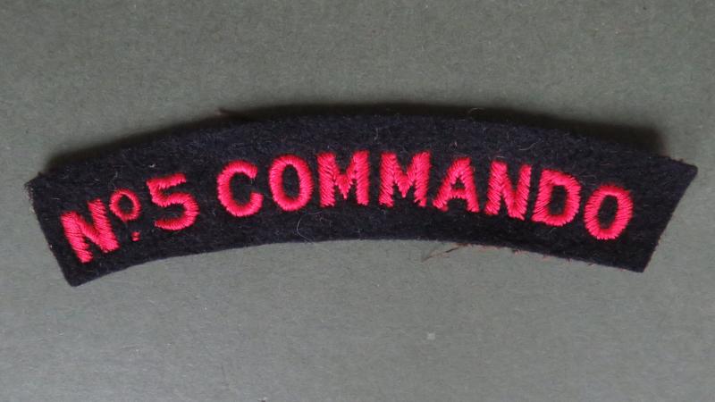 British Army WW2 No 5 Commando Shoulder Title
