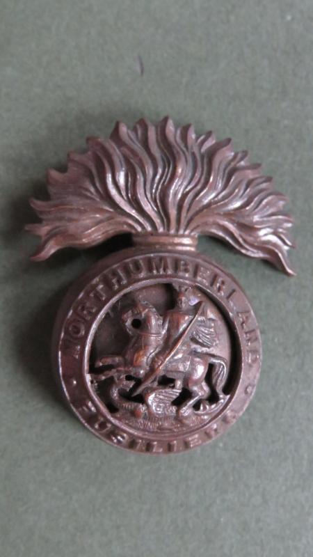 British Army Northumberland Fusiliers Officers Service Dress Cap Badge