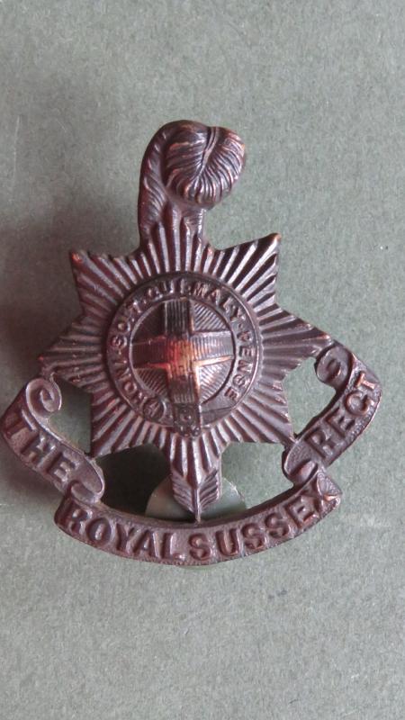British Army The Royal Sussex Post 1903 Officers Service Dress Collar Badge