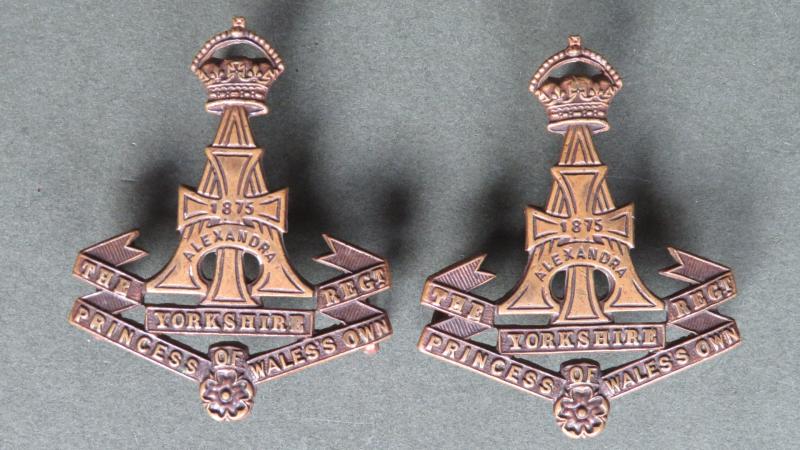 British Army The Green Howards Officers Service Dress Collar Badges