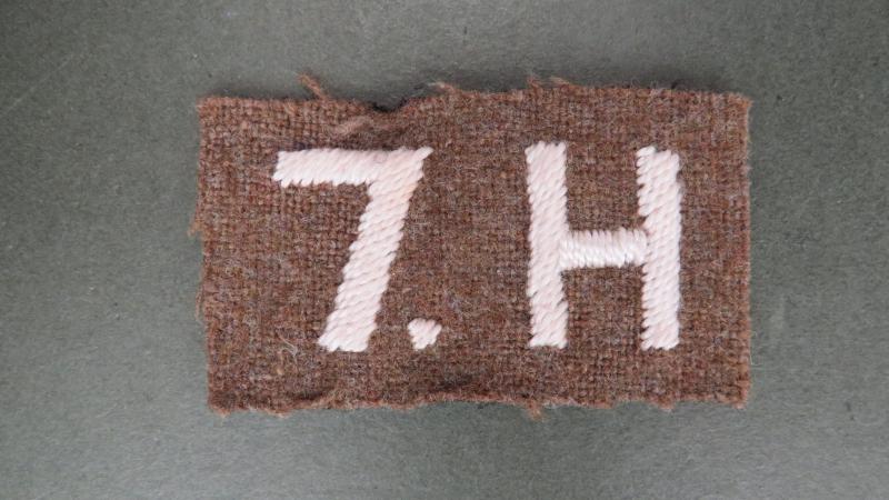 British Army WW1 Period 7th The Queen's Own Hussars Shoulder Title
