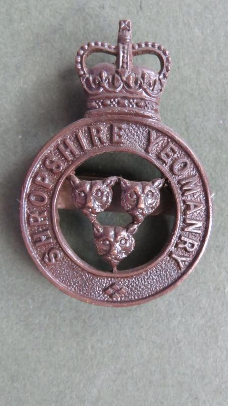British Army Post 1953 Shropshire Yeomanry Officers Cap Badge