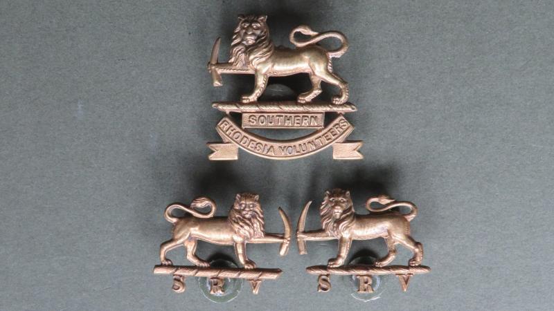 Southern Rhodesia Volunteers Pre 1920 Cap & Collar Badge Set
