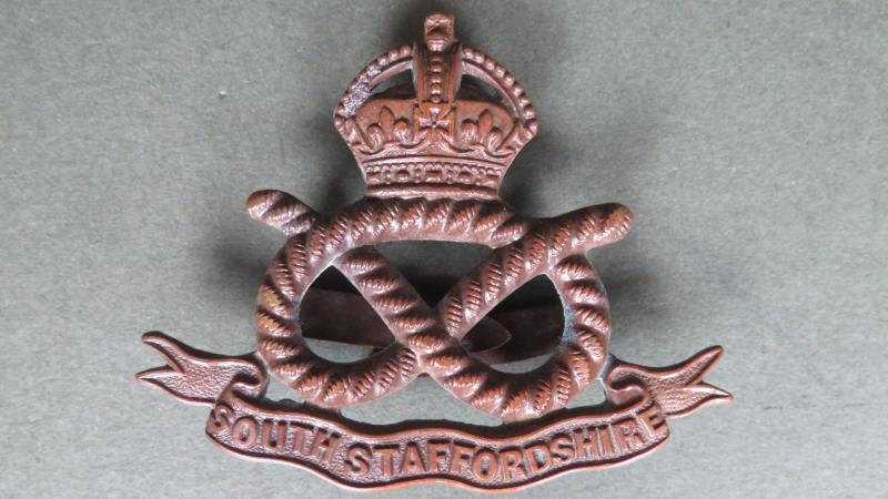 British Army South Staffordshire Regiment Officers Service Dress Cap Badge