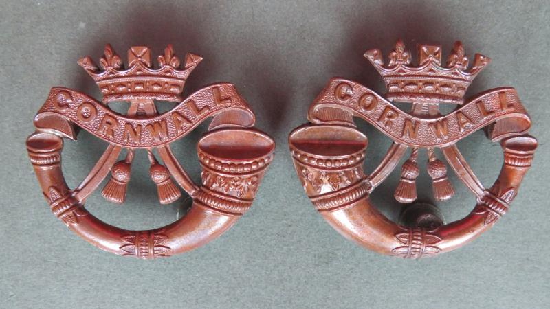 British Army The Duke of Cornwall's Light Infantry Officers Service Dress Collar Badges