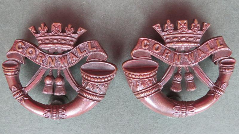 British Army The Duke of Cornwall's Light Infantry Officers Service Dress Collar Badges
