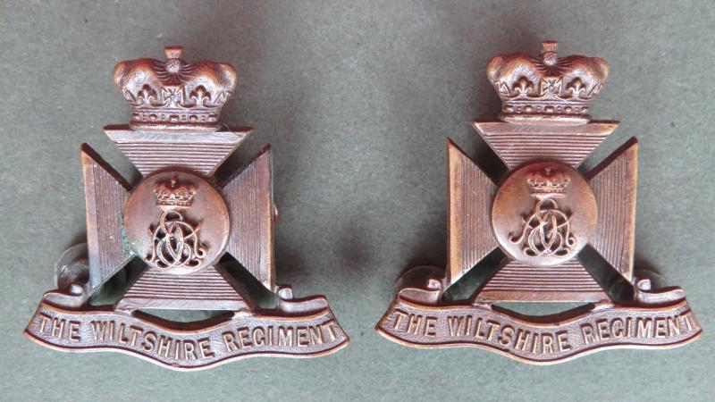 British Army The Wiltshire Regiment Officers Service Dress Collar Badges