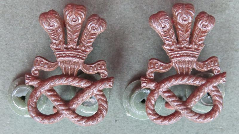 British Army The North Staffordshire Regiment Officers Service Dress Collar Badges