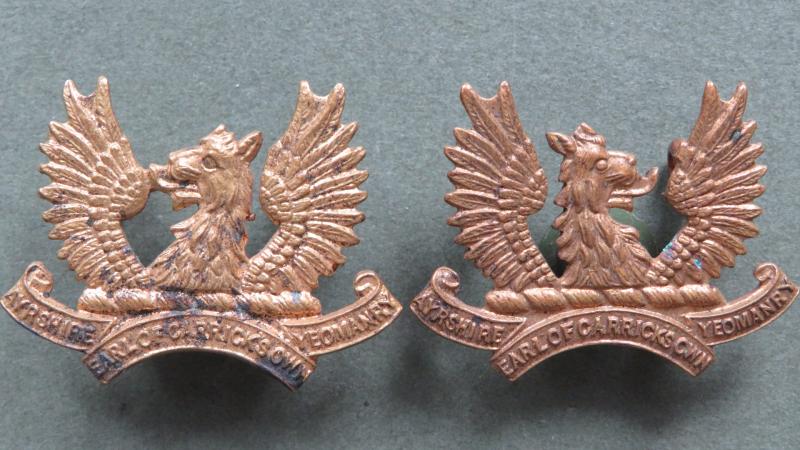 British Army The Ayrshire (Earl of Carrick's Own) Yeomanry Collar Badges