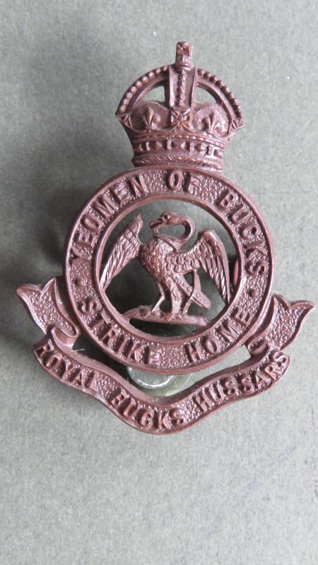 British Army Pre 1953 The Royal Buckinghamshire Hussars Officers Service Dress Collar Badge
