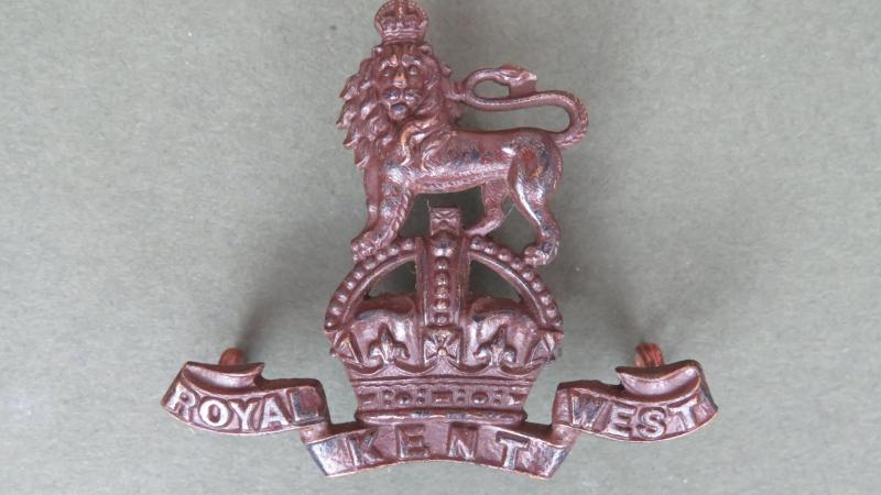 British Army The Queens Own Royal West Kent Regiment Officer's Service Dress Collar Badge