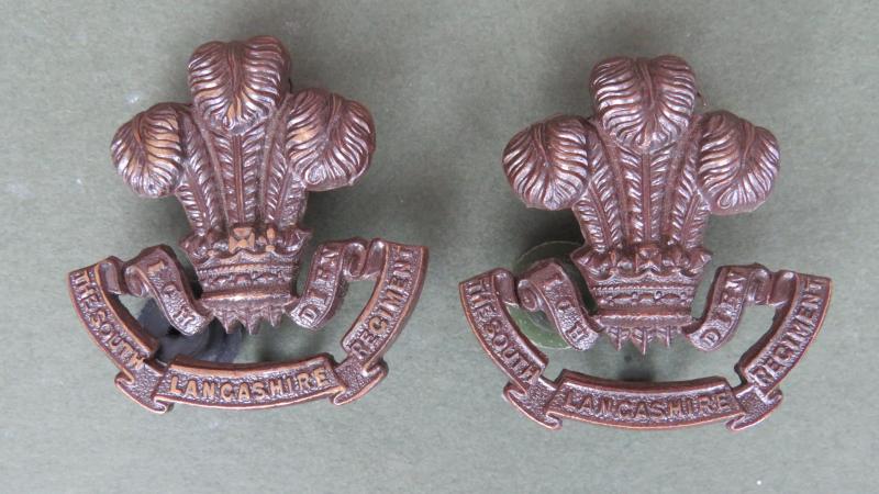British Army The South Lancashire Regiment (Prince of Wales's Volunteers) Officers Service Dress Collar Badges