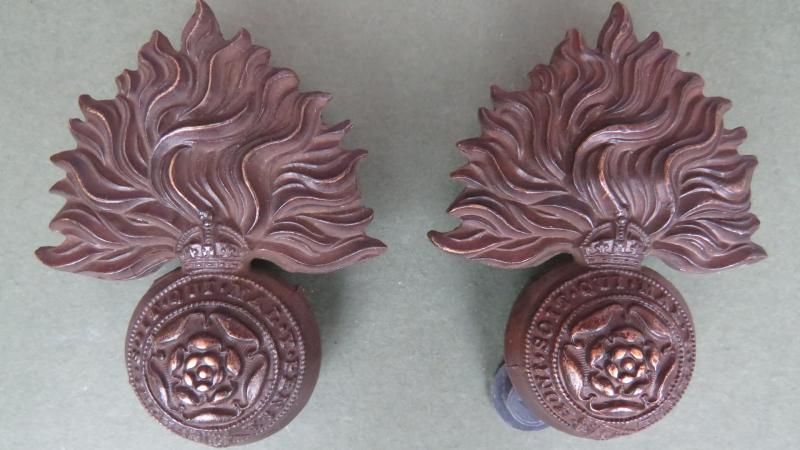 British Army The Royal Fusiliers (City of London Regiment) Officers' Service Dress Collar Badges