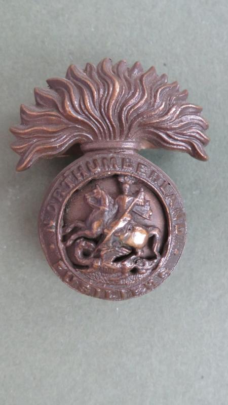 British Army Northumberland Fusiliers Officers' Service Dress Cap Badge