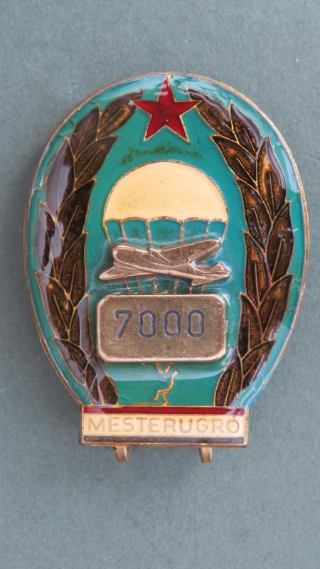 Hungary Pre 1991 Parachute Master 7000 Jumps Badge