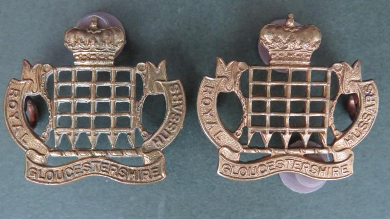 British Army Pre 1950's Royal Gloucestershire Hussars Collar Badges