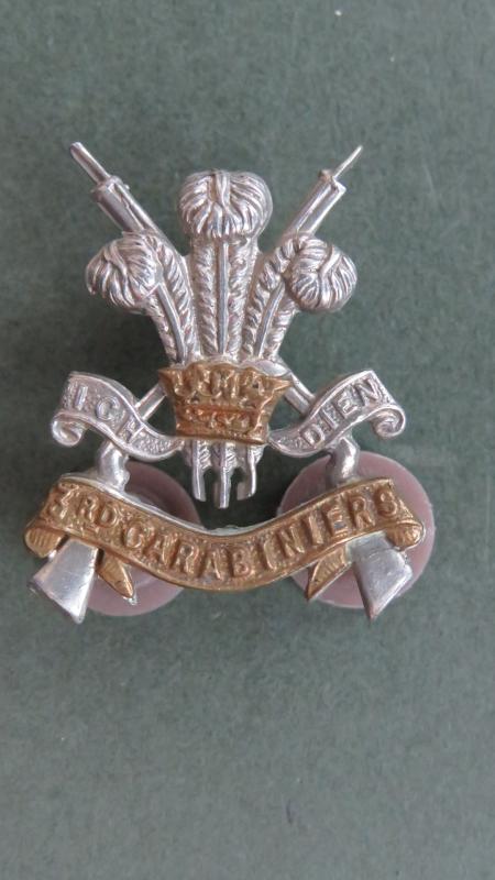 British Army 3rd Carabiniers (Prince of Wales's Dragoon Guards) Collar Badge