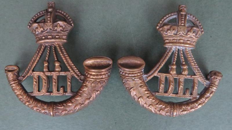 British Army The Durham Light Infantry Officer's Service Dress Collar Badges