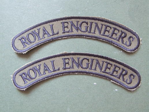 British Army Royal Engineers Combat Jacket Shoulder Titles Pair