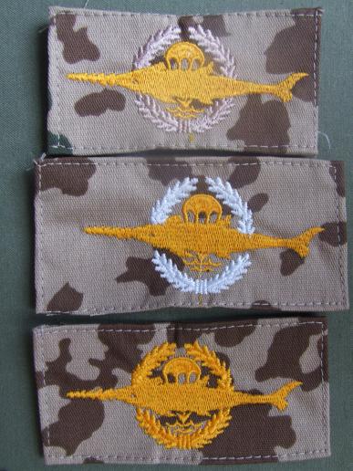 Germany Navy set of 3 Desert Issue Combat Swimmer Parachute Wings 
