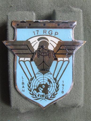 France 17e R.G.P. (Engineer Parachute Regiment) 1 Company LIBAN 1978 Pocket Crest 