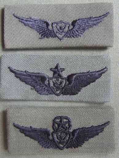USA Set of 3 Army Subdued Aircraft Crew Member Wings