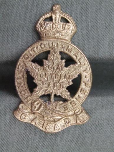Canada WW2 period The Royal Montreal Regiment Cap Badge