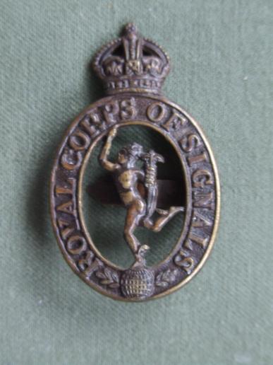 British Army Pre 1946 Royal Signals Officer's Service Dress Cap Badge