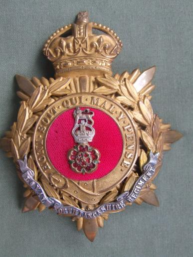 British Army 1881-1914 Pattern Kings Crown The Loyal North Lancashire Regiment Officer's Cloth Helmet Badge