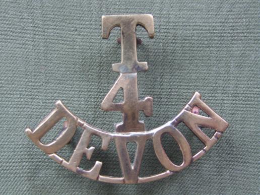 British Army The 4th Devonshire Territorial Battalion Shoulder Title  