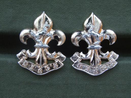 British Army The King's Regiment Collar Badges  