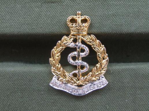 British Army EIIR Royal Army Medical Corps Officers' Collar Badge