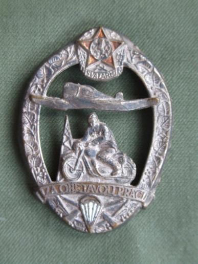 Czechoslovakia 1950's SWAZARM (Youth Organisation) Pre Military Training Badge