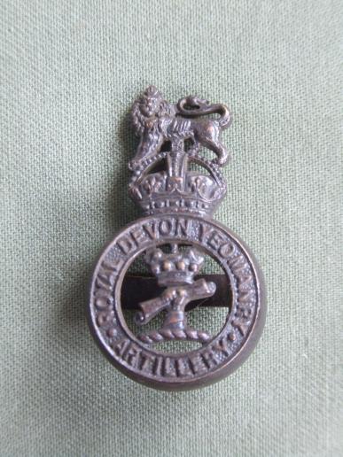 British Army Royal Devon Yeomanry Artillery King's Crown Officer's Service Dress Cap Badge