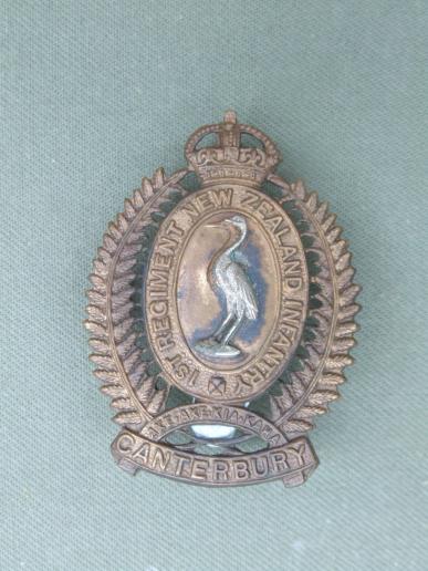 New Zealand Pre 1953 1st (Canterbury) Regiment Cap Badge  