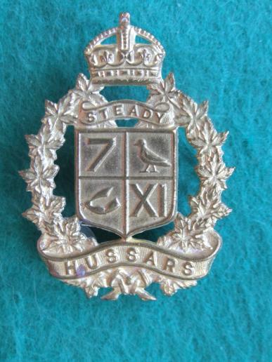 Canada WW2 Period The 7th/11th Hussars Cap Badge  