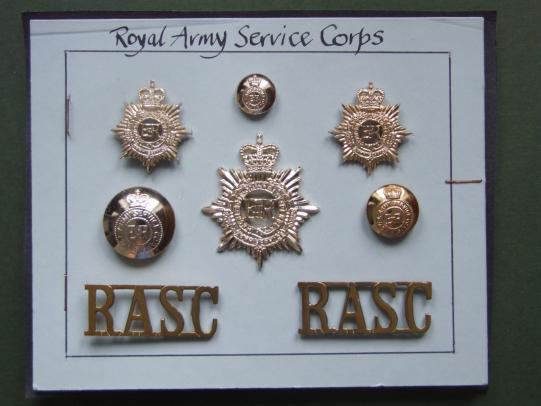 British Army Royal Army Service Corps Cap & Collar Badges Shoulder Titles & Buttons Set