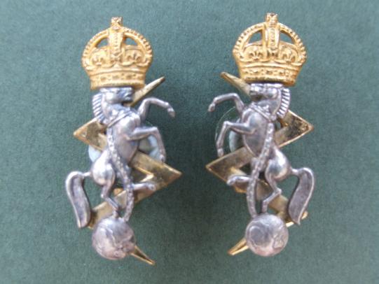 British Army Royal Electrical Mechanical Engineers 1947-1953 Officer's Service Dress Collar Badges