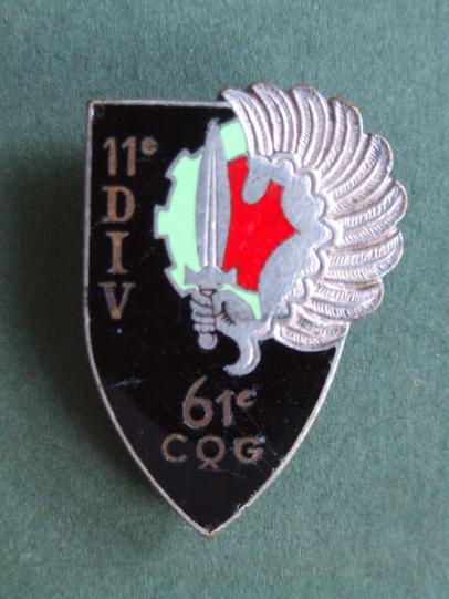 France Parachute Division 61° Company de Quartier Général, 11° D.P Pocket Crest