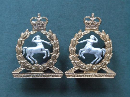 British Army Post 1953 Royal Army Veterinary Corps Officers' Collar Badges