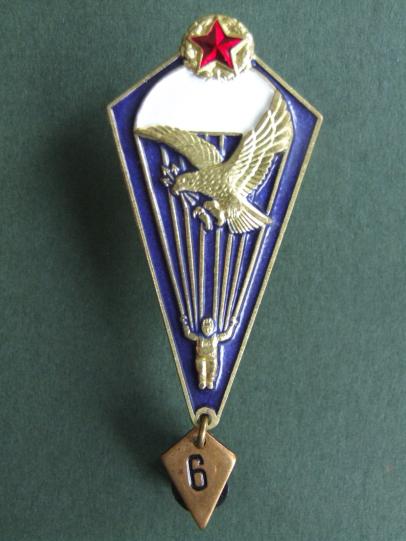 Belarus Army (Non Airborne Troops) Basic Parachute Badge with 6-9 Jumps Hanger